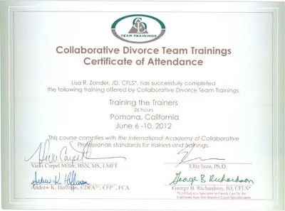 Collaborative Divorce Team Certificate